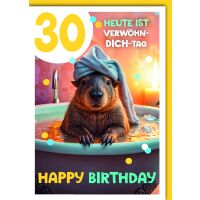 30. Geburtstag Glückwunschkarte mit Umschlag Wombats...