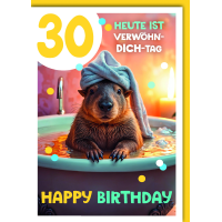 30. Geburtstag Glückwunschkarte mit Umschlag Wombats...