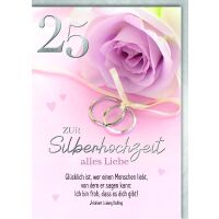 Silberhochzeit 25. Hochzeitstag Glückwunschkarte mit...