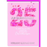 Silberhochzeit 25. Hochzeitstag Glückwunschkarte mit...