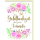 Goldhochzeit 50. Hochzeitstag Glückwunschkarte mit Umschlag Blumenranken mit rosa Rosen die besten Wünsche