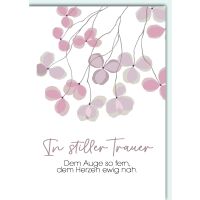 Trauer Kondolenz Beileidskarte mit Umschlag In stiller...