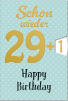 Drehzahl Geburtstag 29+ - Glückwunschkarte –...