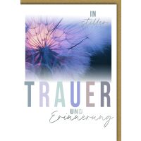 Trauer Kondolenz Beileidskarte mit Umschlag In stiller...