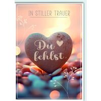 Trauer Kondolenz Beileidskarte mit Umschlag In stiller...