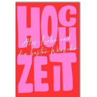 Hochzeitskarte mit Briefumschlag pinke Schrift HOCHZEIT...