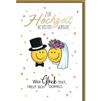 Hochzeitskarte mit Briefumschlag Braut und Bräutigam...