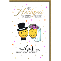 Hochzeitskarte mit Briefumschlag Braut und Bräutigam...