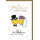 Hochzeitskarte mit Briefumschlag Braut und Bräutigam Smiley Wer Glück teilt freut sich doppelt