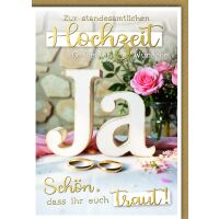Hochzeitskarte mit Briefumschlag standesamtliche Hochzeit...