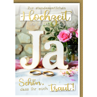 Hochzeitskarte mit Briefumschlag standesamtliche Hochzeit...