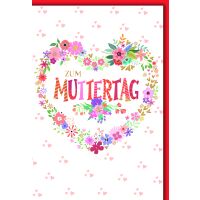 Muttertag Grußkarte mit Umschlag Herz aus...