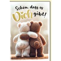 Liebe Grußkarte mit Umschlag zwei Teddybären...