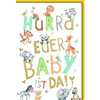 Geburt Baby Glückwunschkarte mit Umschlag lustige...