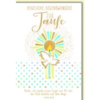 Taufe Glückwunschkarte mit Umschlag gold Kerze Taube...