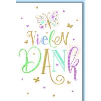 Danke Grußkarte mit Umschlag Schmetterlinge Herzen...