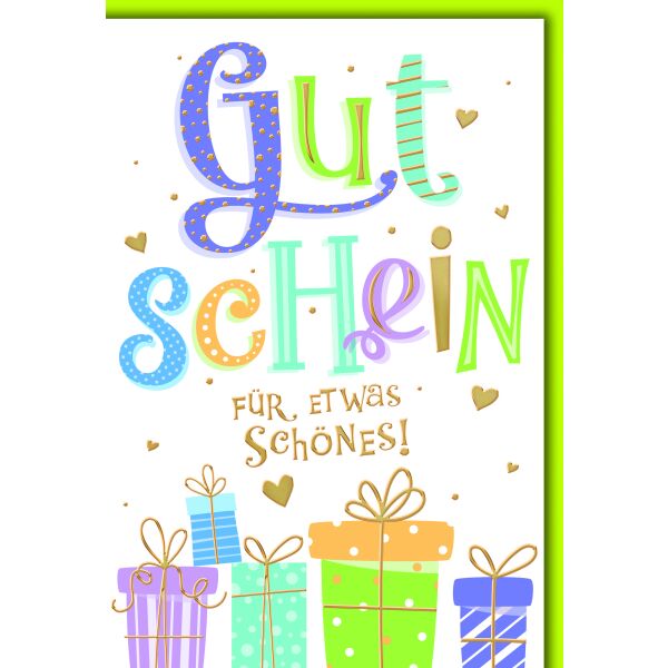 Gutschein Glückwunschkarte mit Umschlag Geschenke Herzen Gutschein für etwas Schönes