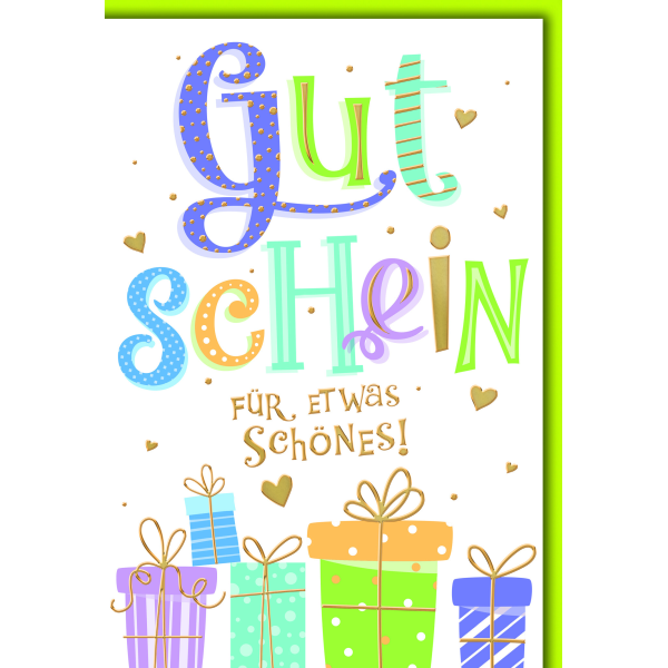 Gutschein Glückwunschkarte mit Umschlag Geschenke Herzen Gutschein für etwas Schönes