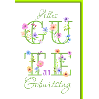 Geburtstag Glückwunschkarte mit Umschlag Alles GUTE...