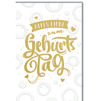 Geburtstag Glückwunschkarte mit Umschlag gold Alles...