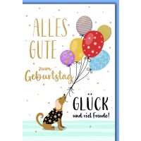 Geburtstag Glückwunschkarte mit Umschlag Hund mit...