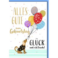 Geburtstag Glückwunschkarte mit Umschlag Hund mit...