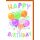 Geburtstag Glückwunschkarte mit Umschlag bunte Smiley-Luftballons Happy Birthday