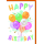 Geburtstag Glückwunschkarte mit Umschlag bunte Smiley-Luftballons Happy Birthday