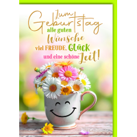 Geburtstag Glückwunschkarte mit Umschlag Tasse mit...