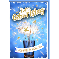 Geburtstag Glückwunschkarte mit Umschlag Glas mit...