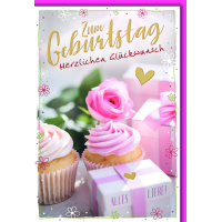 Geburtstag Glückwunschkarte mit Umschlag rosa...