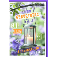 Geburtstag Glückwunschkarte mit Umschlag Windlicht...