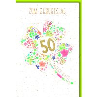 50. Geburtstag Glückwunschkarte mit Umschlag...