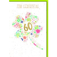 60. Geburtstag Glückwunschkarte mit Umschlag...