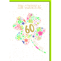 60. Geburtstag Glückwunschkarte mit Umschlag...