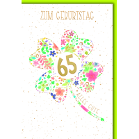 65. Geburtstag Glückwunschkarte mit Umschlag...