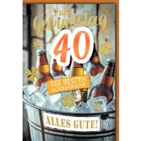 40. Geburtstag Glückwunschkarte mit Umschlag Eimer...