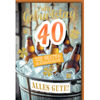 40. Geburtstag Glückwunschkarte mit Umschlag Eimer...