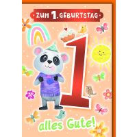 1. Geburtstag Glückwunschkarte mit Umschlag...