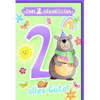 2. Geburtstag Glückwunschkarte mit Umschlag...