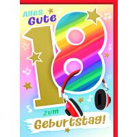 18. Geburtstag Glückwunschkarte mit Umschlag Overear...