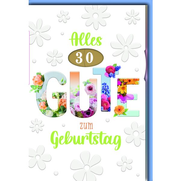 Zahlengeburtstag Drehzahl Glückwunschkarte mit verstellbaren Zahlen und Umschlag Blumen Alles Gute