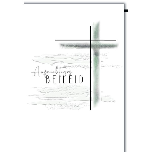 Trauer Kondolenz Beileidskarte mit Umschlag Aufrichtiges Beileid Kreuz
