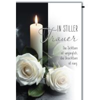 Trauer Kondolenz Beileidskarte mit Umschlag In stiller...