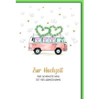 Hochzeitskarte mit Umschlag Camper Bus mit...
