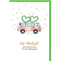 Hochzeitskarte mit Umschlag Camper Bus mit...