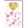 Hochzeitskarte mit Umschlag Goldherz und kleine rosa Herzen Zur Hochzeit alles Liebe