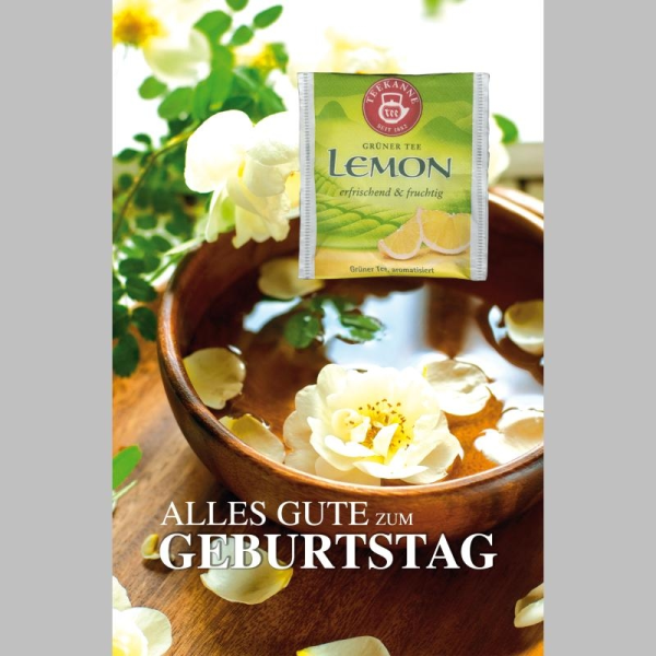 Geburtstag Glückwunschkarte mit Umschlag Teebeutel