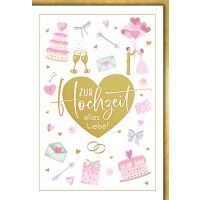 Hochzeitskarte mit Umschlag Hochzeitssymbole Zur Hochzeit...