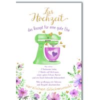 Hochzeitskarte mit Umschlag Rezept für eine gute Ehe...